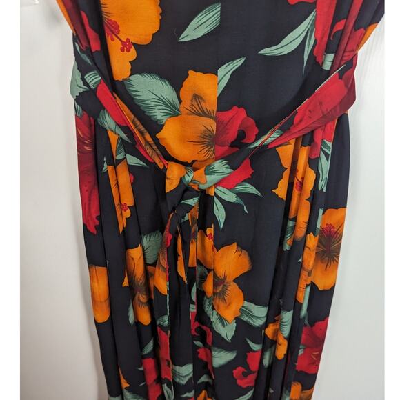 Vintage 90's Styleworks Short Sleeve Maxi Dress Cottage Floral Print Rayon - Picture 7 of 10